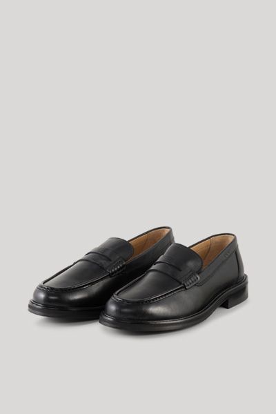Joop! Pero Archy Schwarze Leder Loafer mit Ziernähten