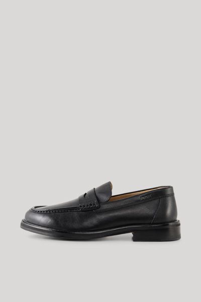 Joop! Pero Archy Schwarze Leder Loafer mit Ziernähten