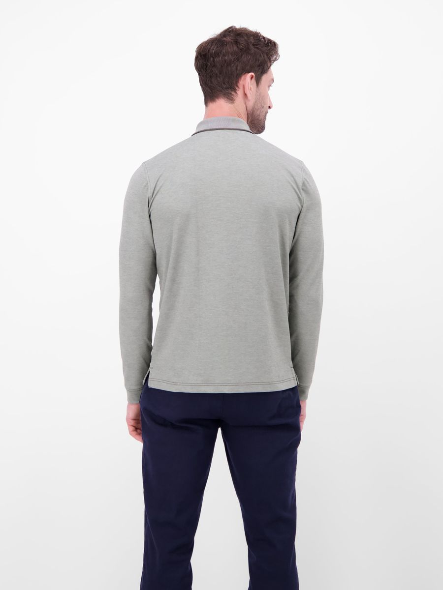 Langarm Poloshirt aus Baumwollmischung