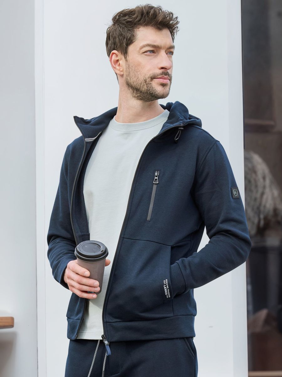 Kapuzen-Strickjacke mit Reißverschluss