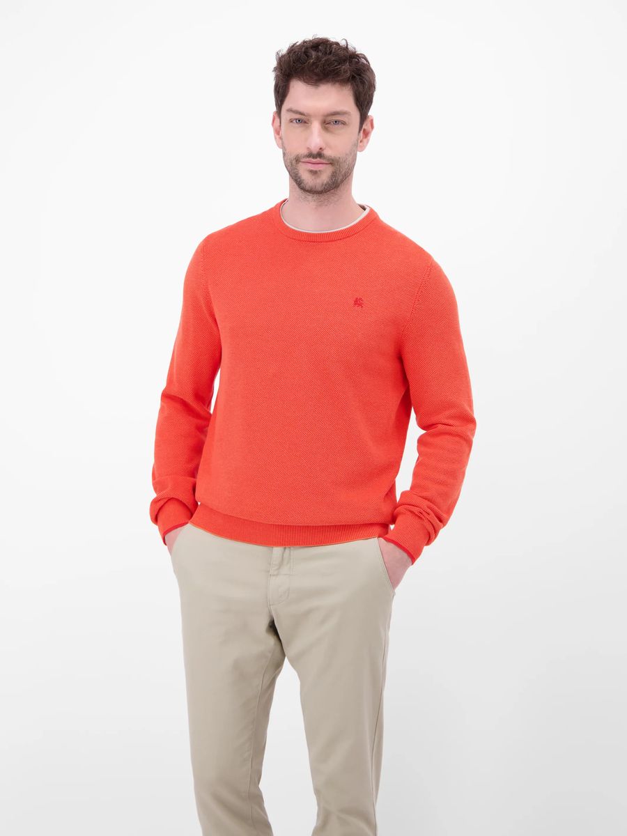 Lässiger zweifarbiger Strickpullover mit Struktur