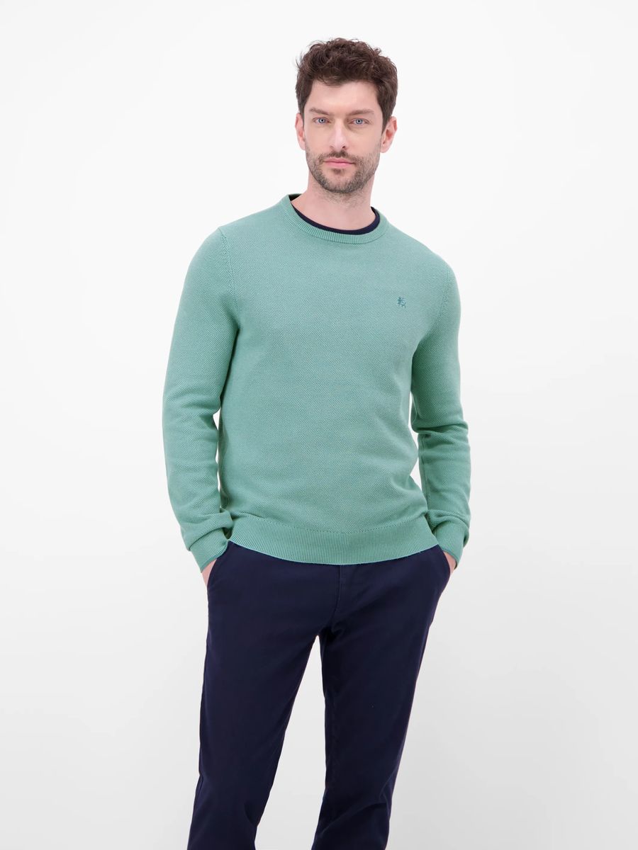 Lässiger zweifarbiger Strickpullover mit Struktur