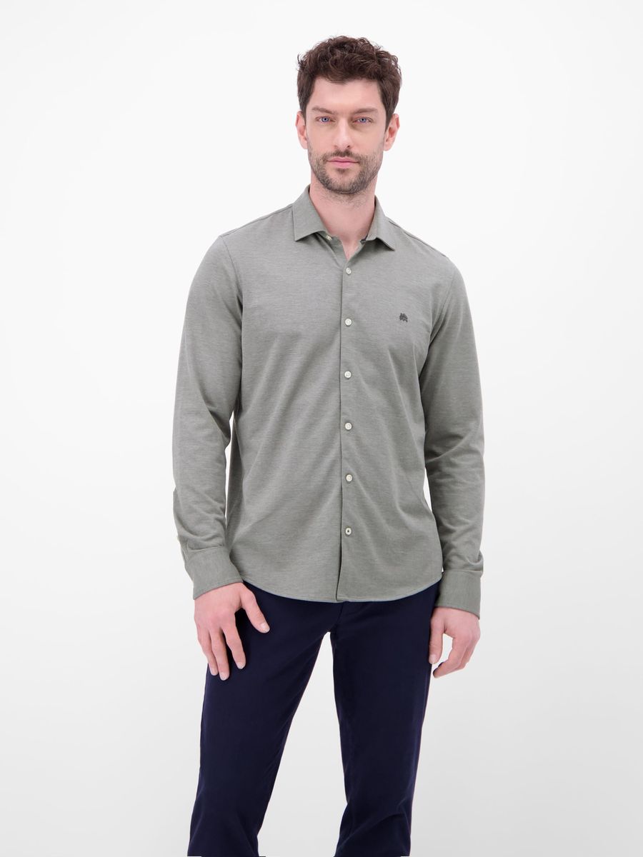 Klassisches Langarm Jerseyhemd