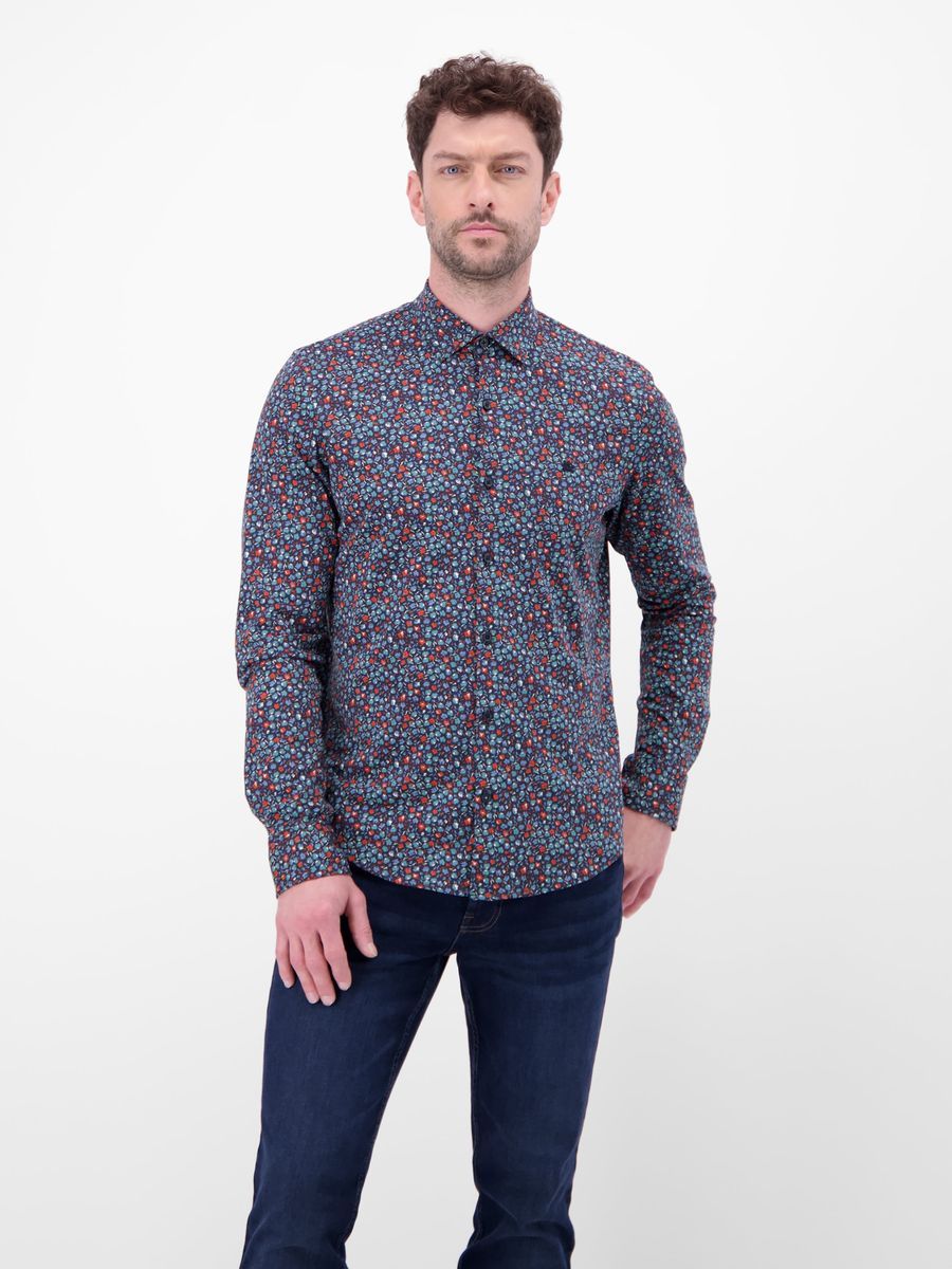 Blumenmuster Regular Fit Hemd