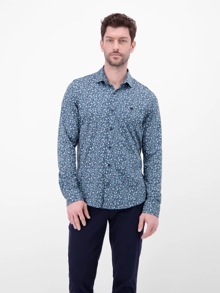 Blumenmuster Regular Fit Hemd