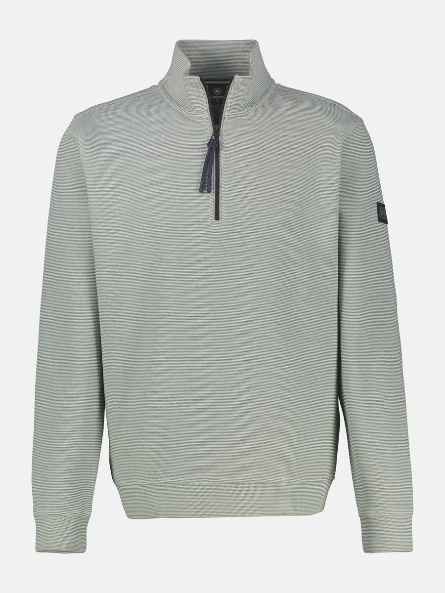 Strukturierter Strick Half-Zip Pullover