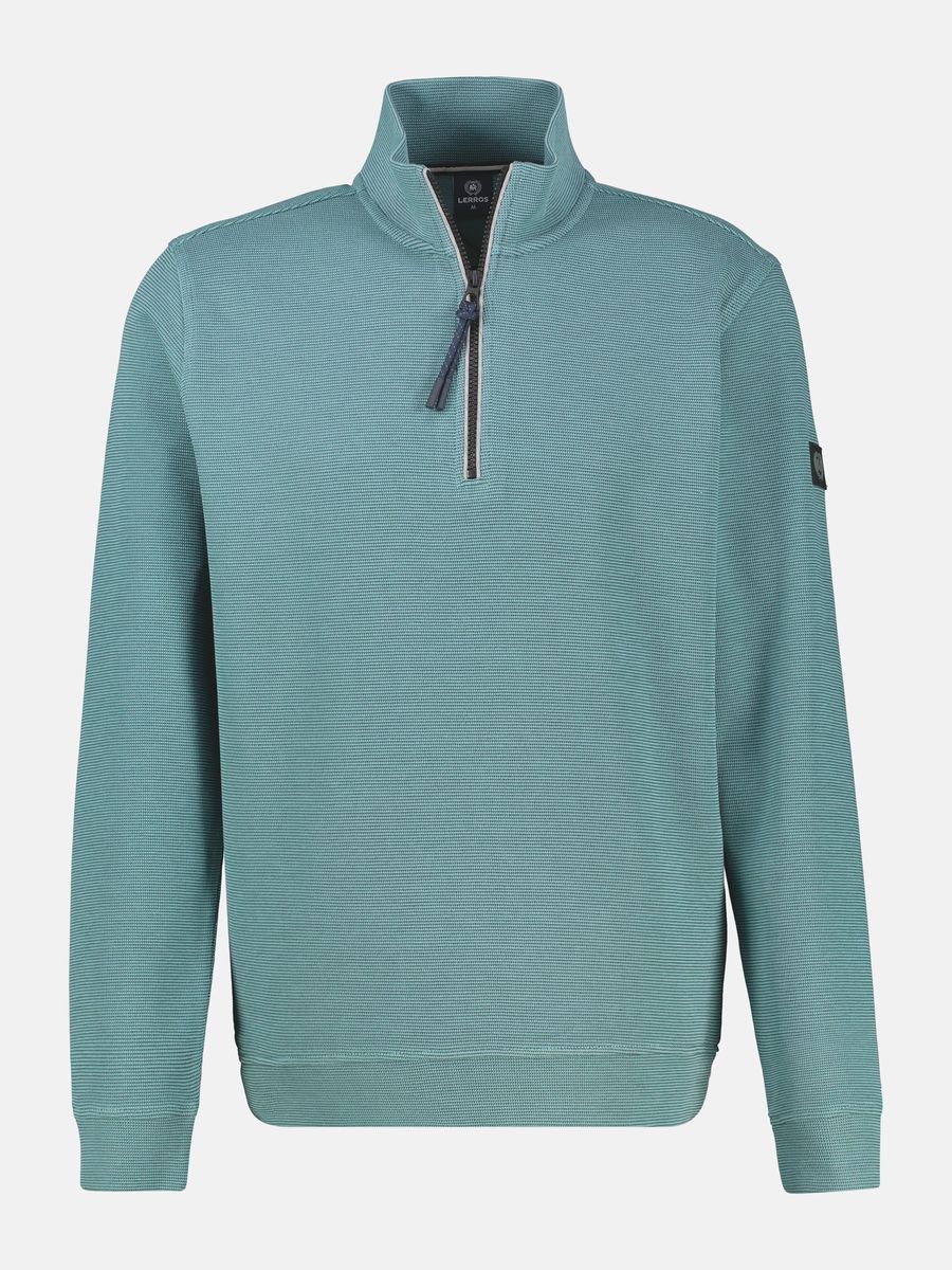 Strukturierter Strick Half-Zip Pullover