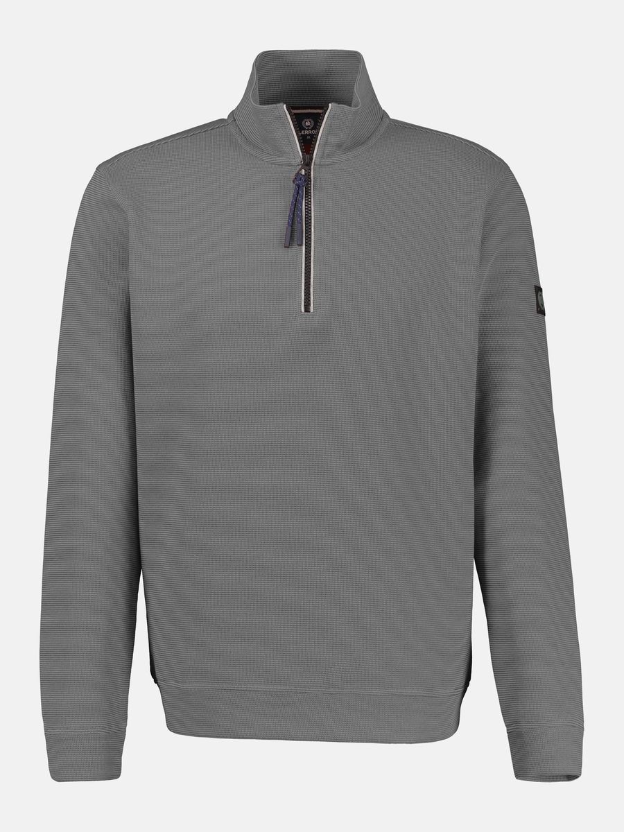 Strukturierter Strick Half-Zip Pullover