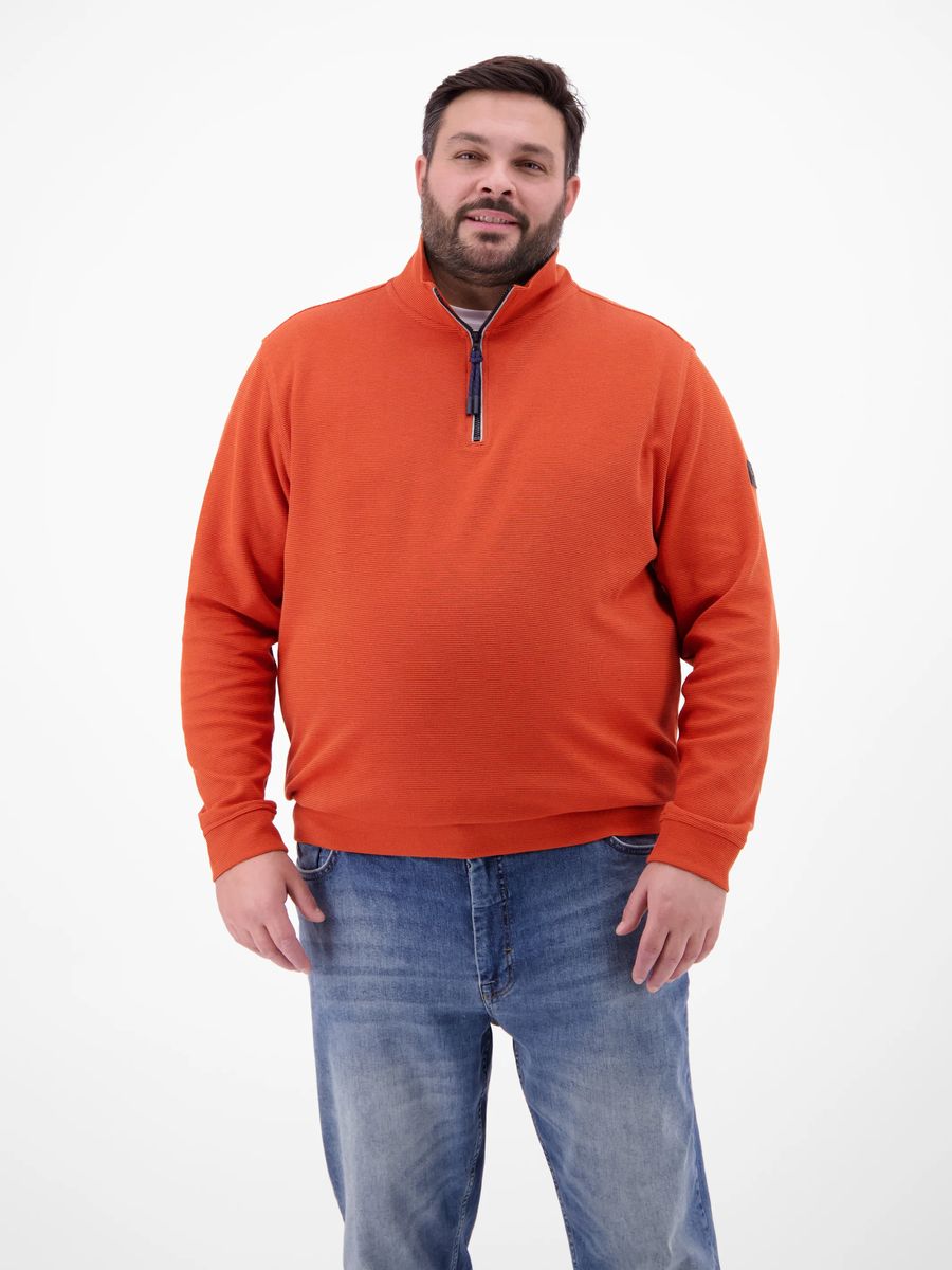 Strukturierter Strick Half-Zip Pullover