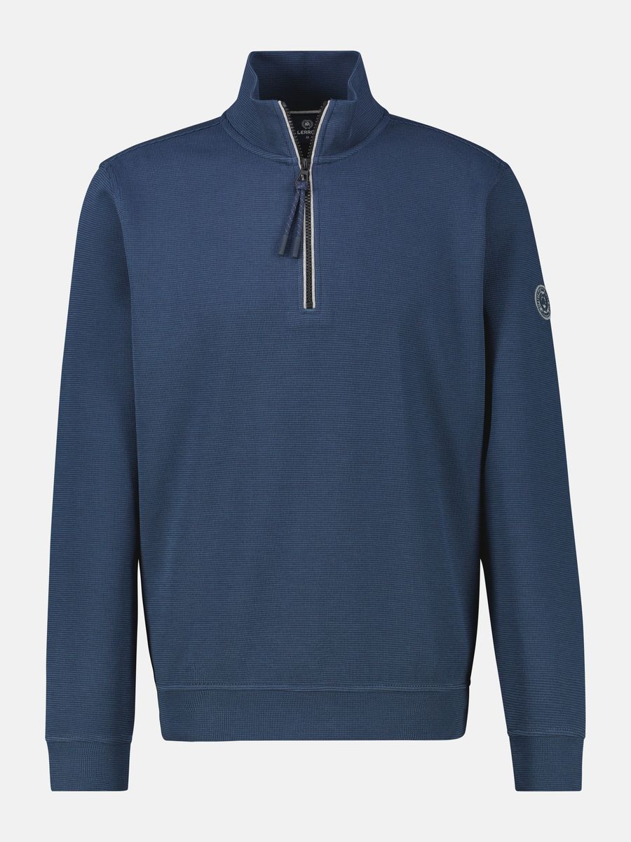 Strukturierter Strick Half-Zip Pullover