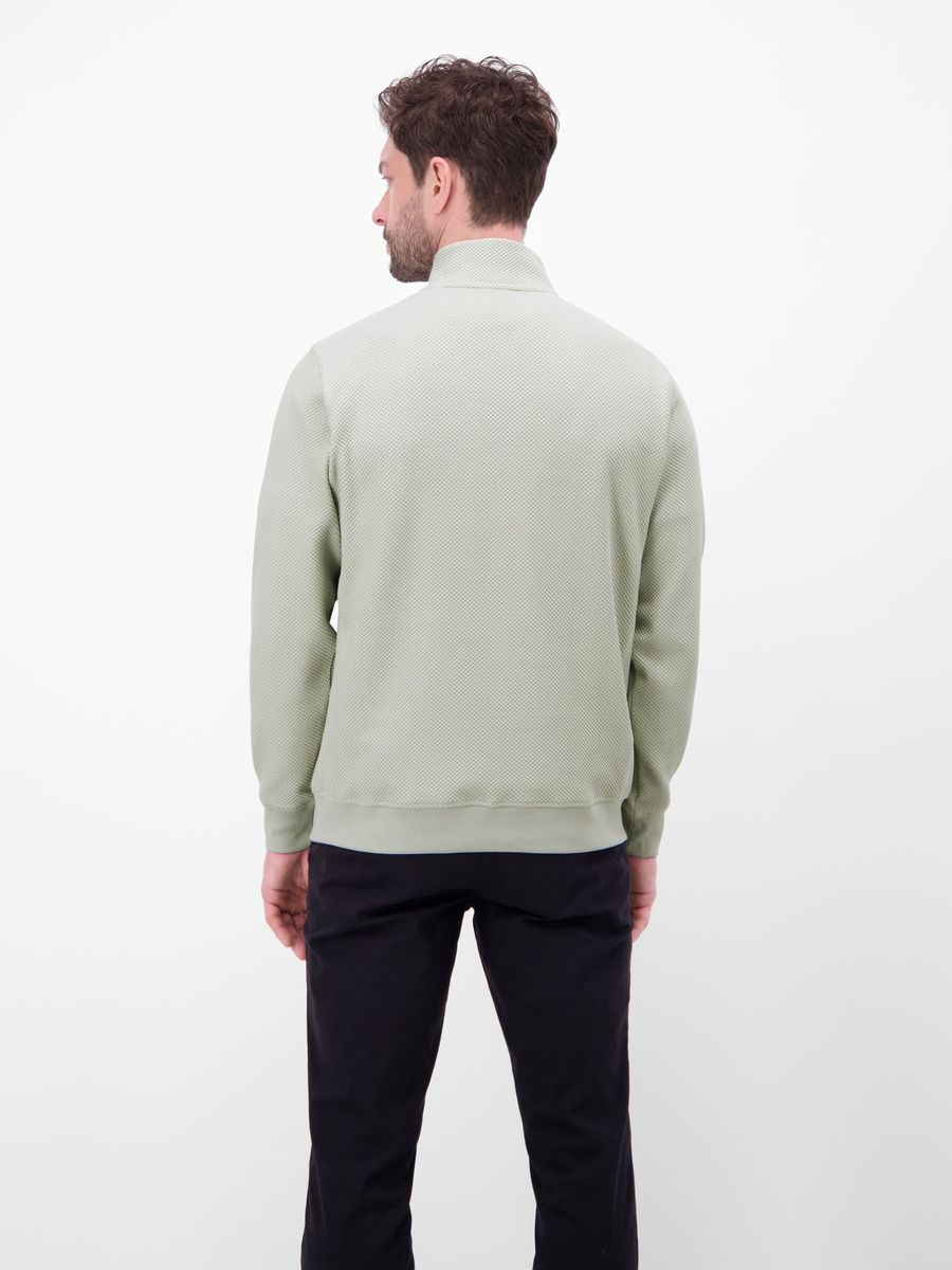 Strukturierter Troyer mit Viertelreißverschluss