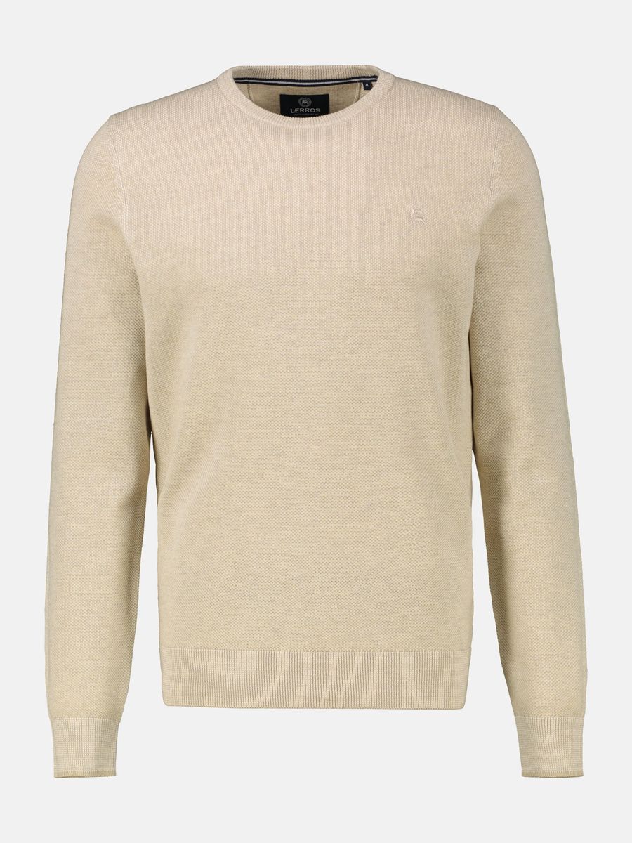 Klassischer Baumwoll-Rundhalsstrickpullover