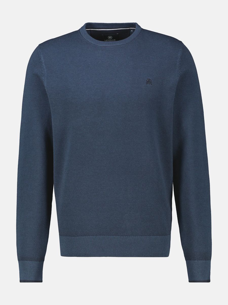 Klassischer Baumwoll-Rundhalsstrickpullover
