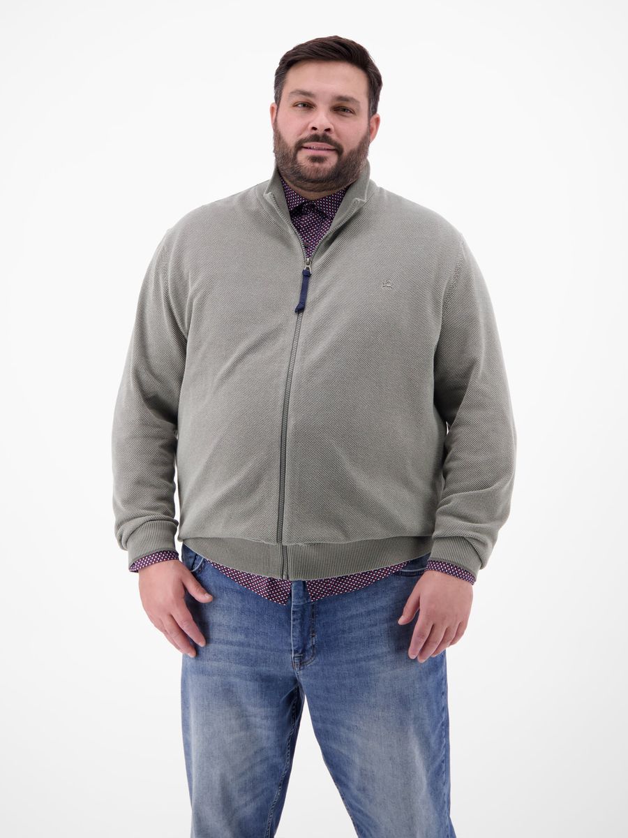 Strukturierte Strickjacke mit Reißverschluss