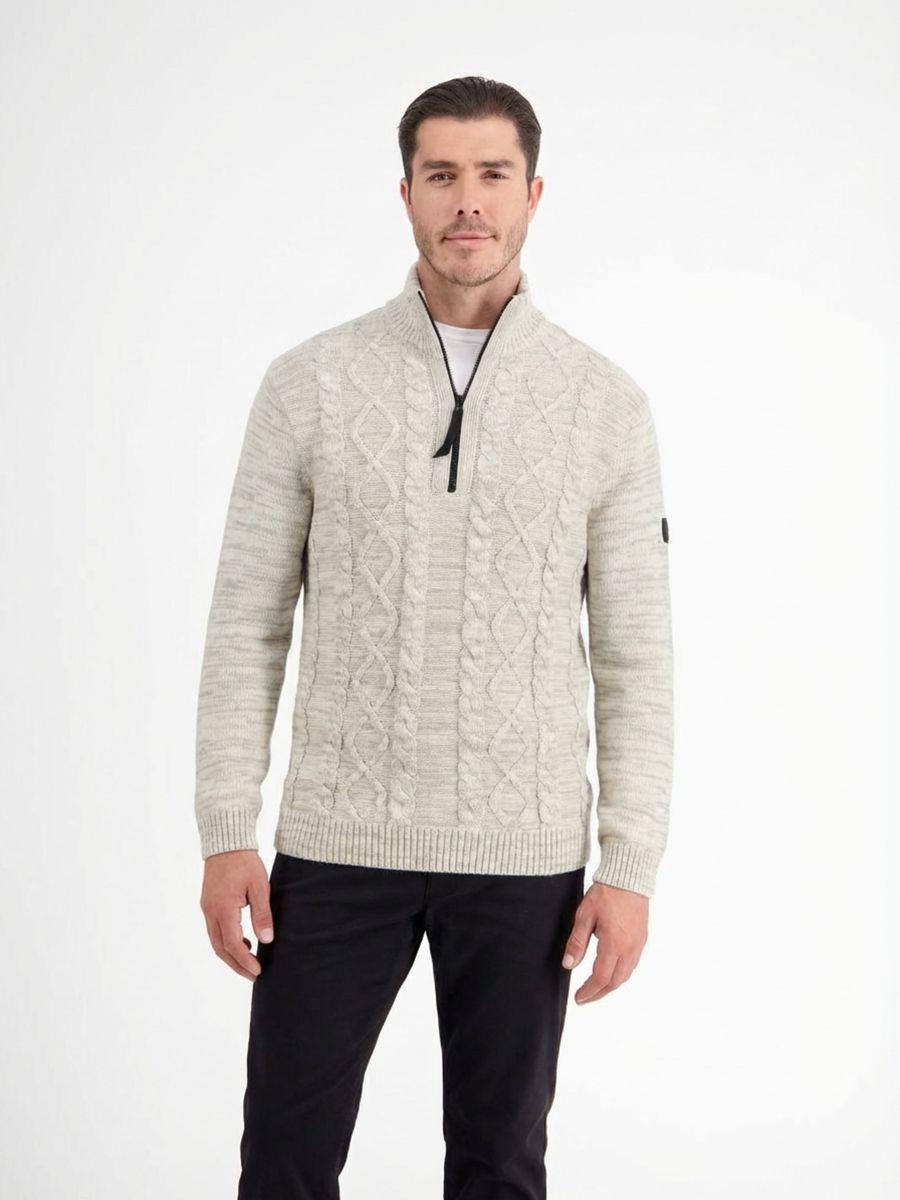 Klassischer Zopfmuster Troyer mit Halbreißverschluss