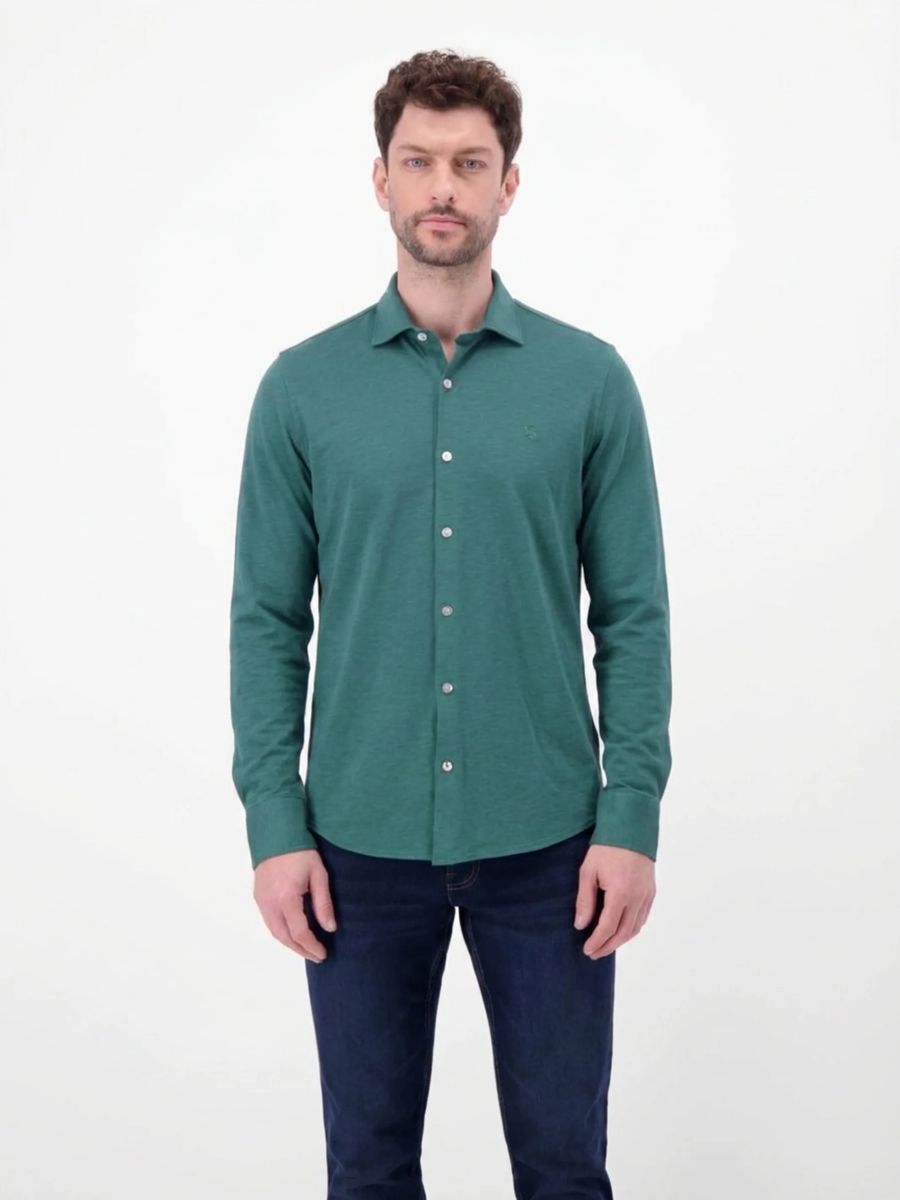 Klassisches marineblaues Jersey Langarmhemd