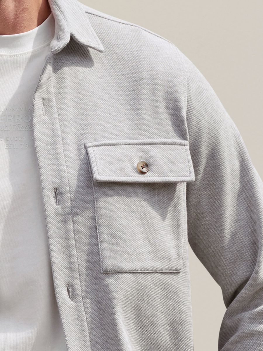 Strick-Hemdjacke mit Knopfleiste