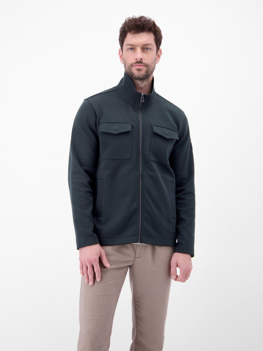 Marineblaue Sweatshirtjacke mit Reißverschluss