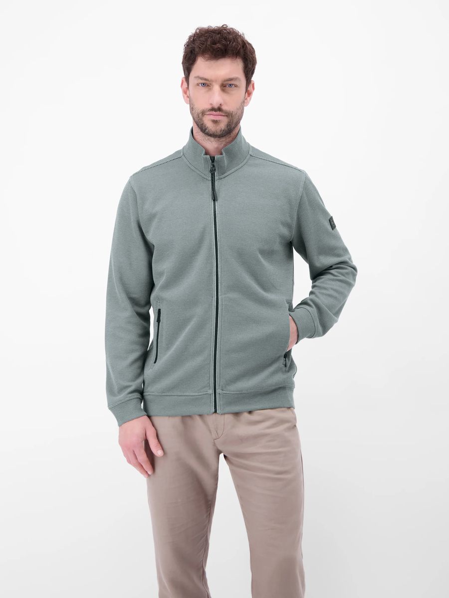 Strukturierte Reißverschlussjacke aus Baumwollmischung
