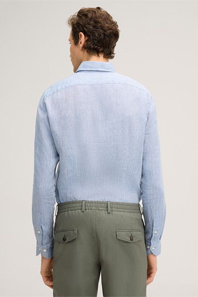 Tom Tailor Leinenhemd Lapo Blau Langarm Casual