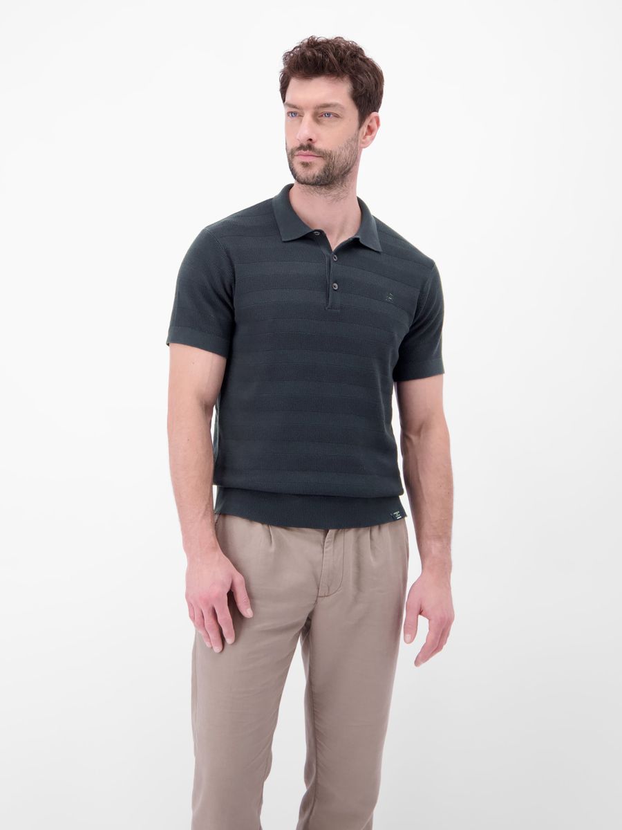 Klassisches Marineblaues Baumwoll-Poloshirt