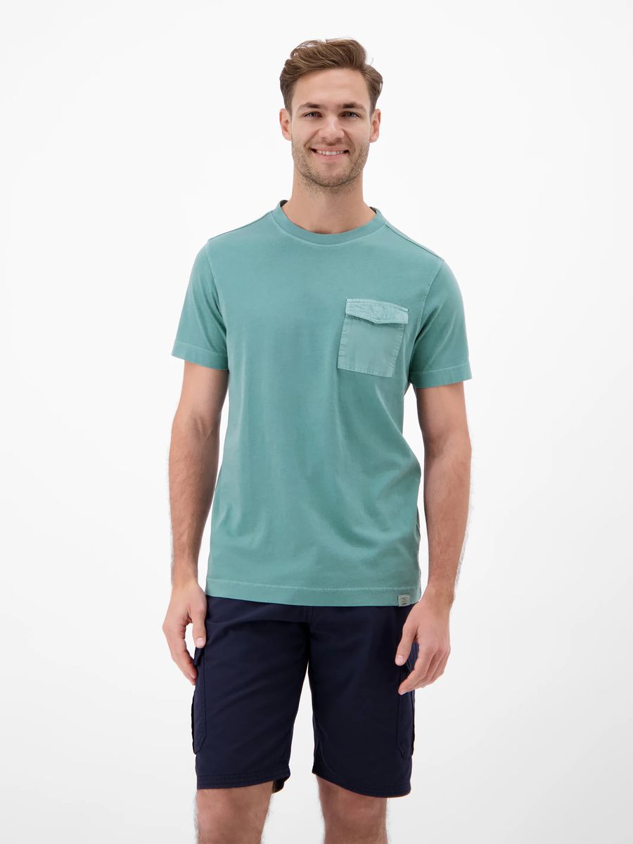 Klassisches T-Shirt mit Rundhalsausschnitt und Tasche