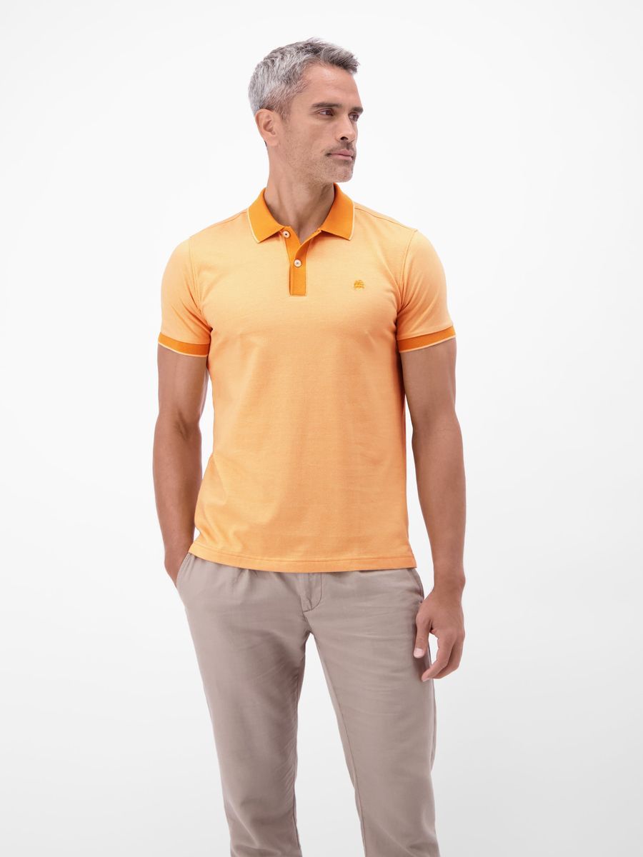 Modernes zweifarbiges Piqué-Poloshirt