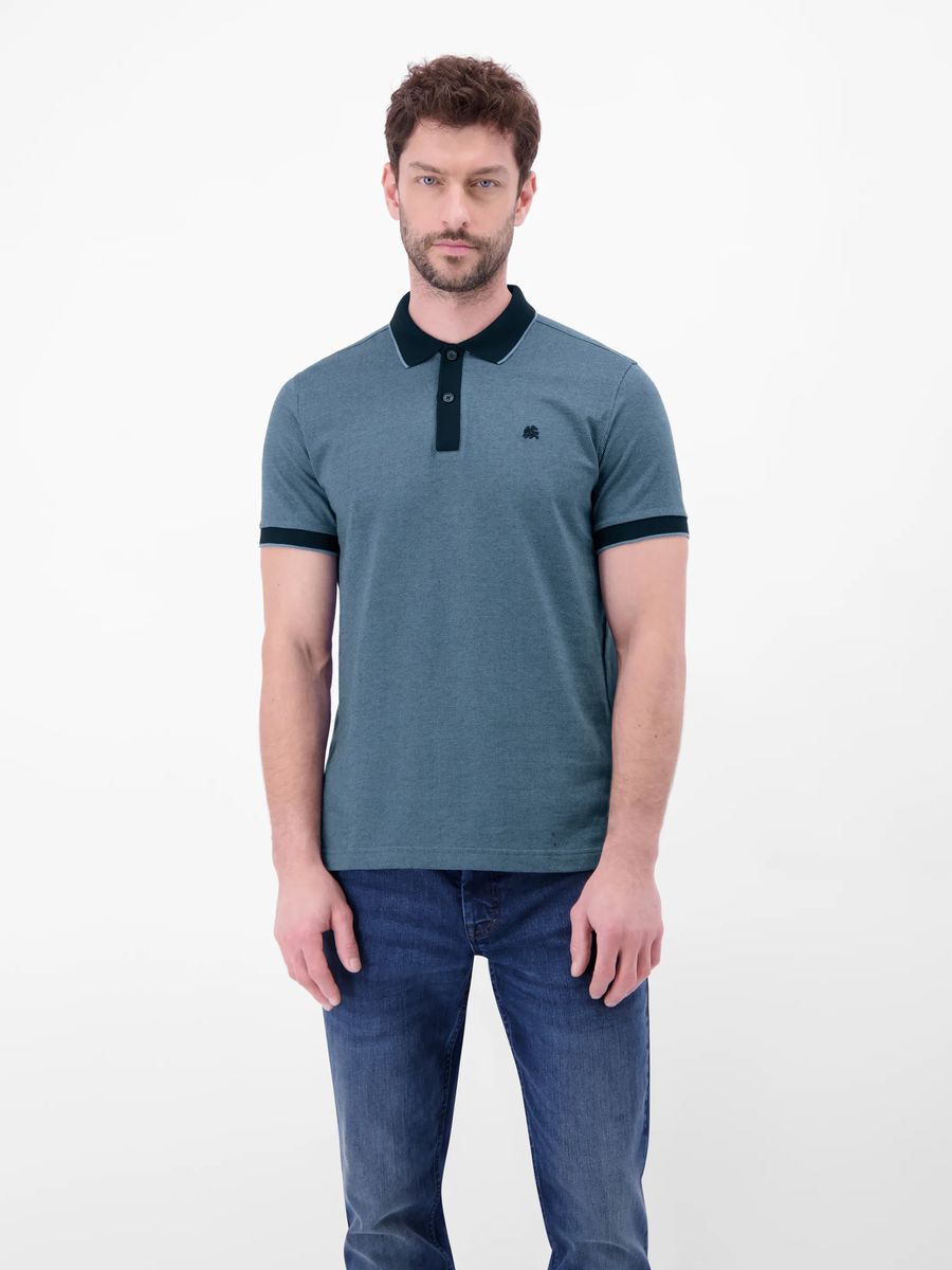 Modernes zweifarbiges Piqué-Poloshirt