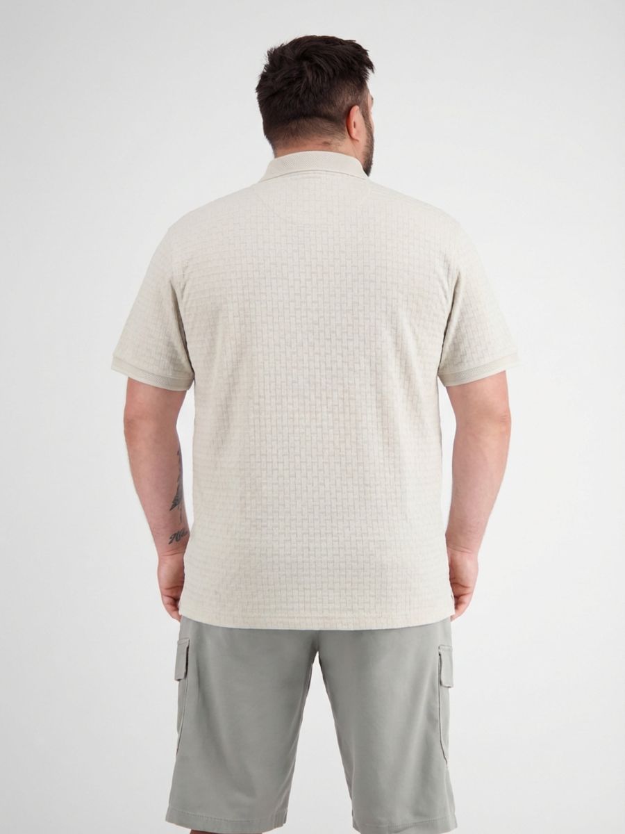 Strukturiertes Poloshirt mit Reißverschlusskragen