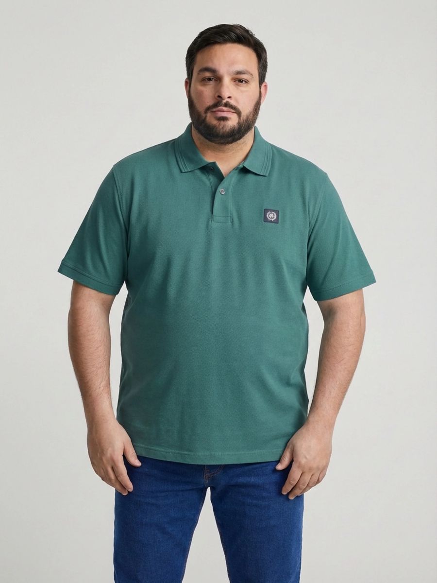 Poloshirt aus Baumwolle mit Waffelstruktur, lockere Passform