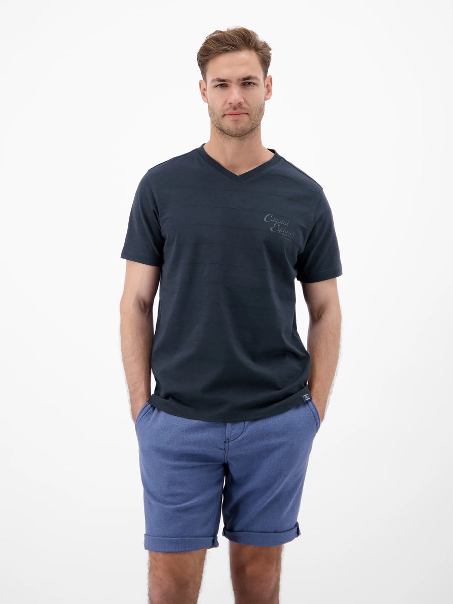 T-Shirt mit V-Ausschnitt aus Strick