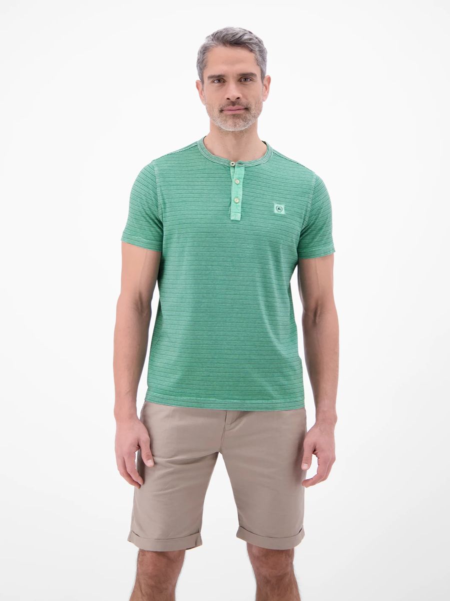 Gestreiftes Henley-Shirt aus Baumwolle