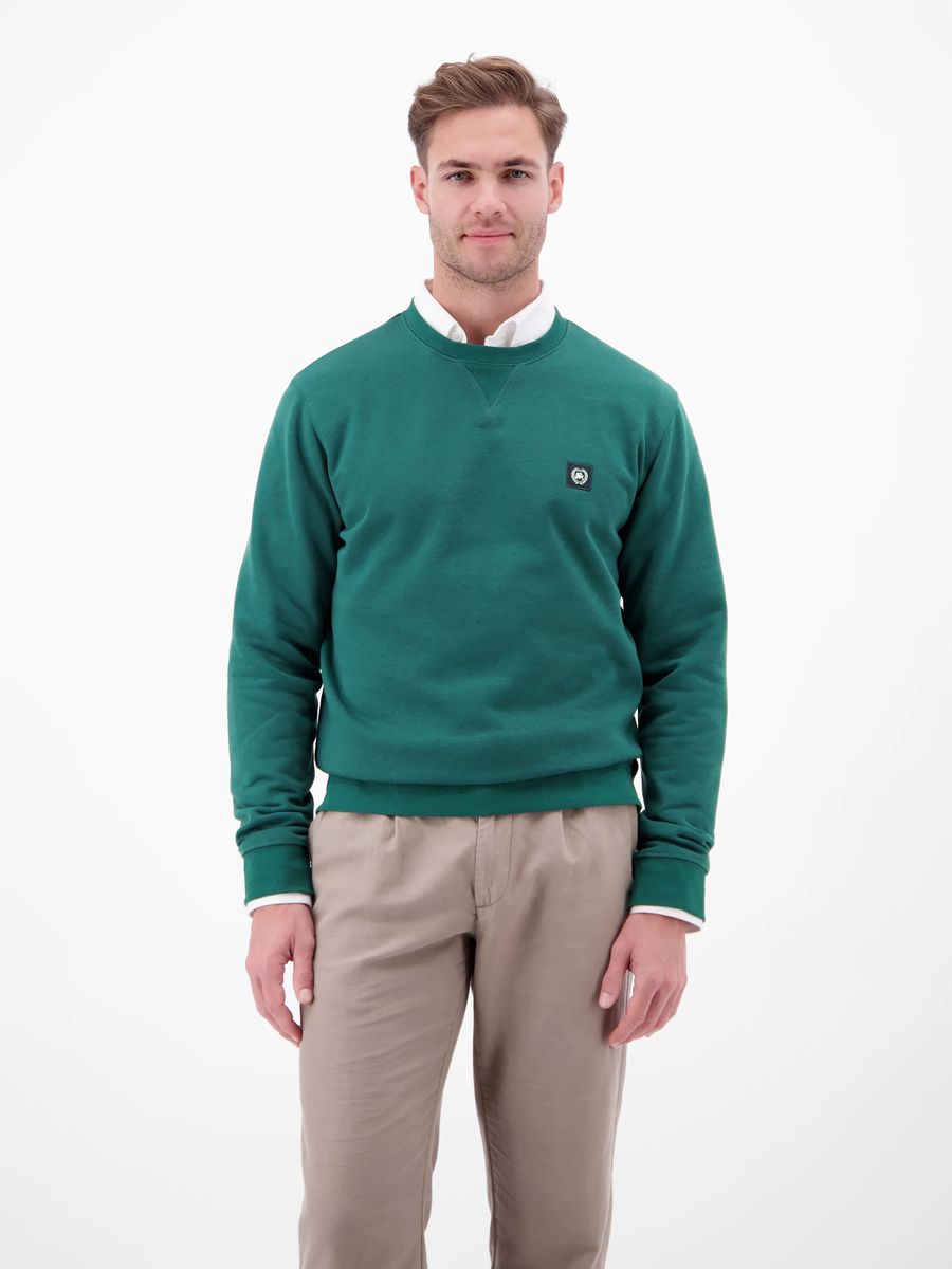 Klassisches Rundhals Baumwollmischungs-Sweatshirt