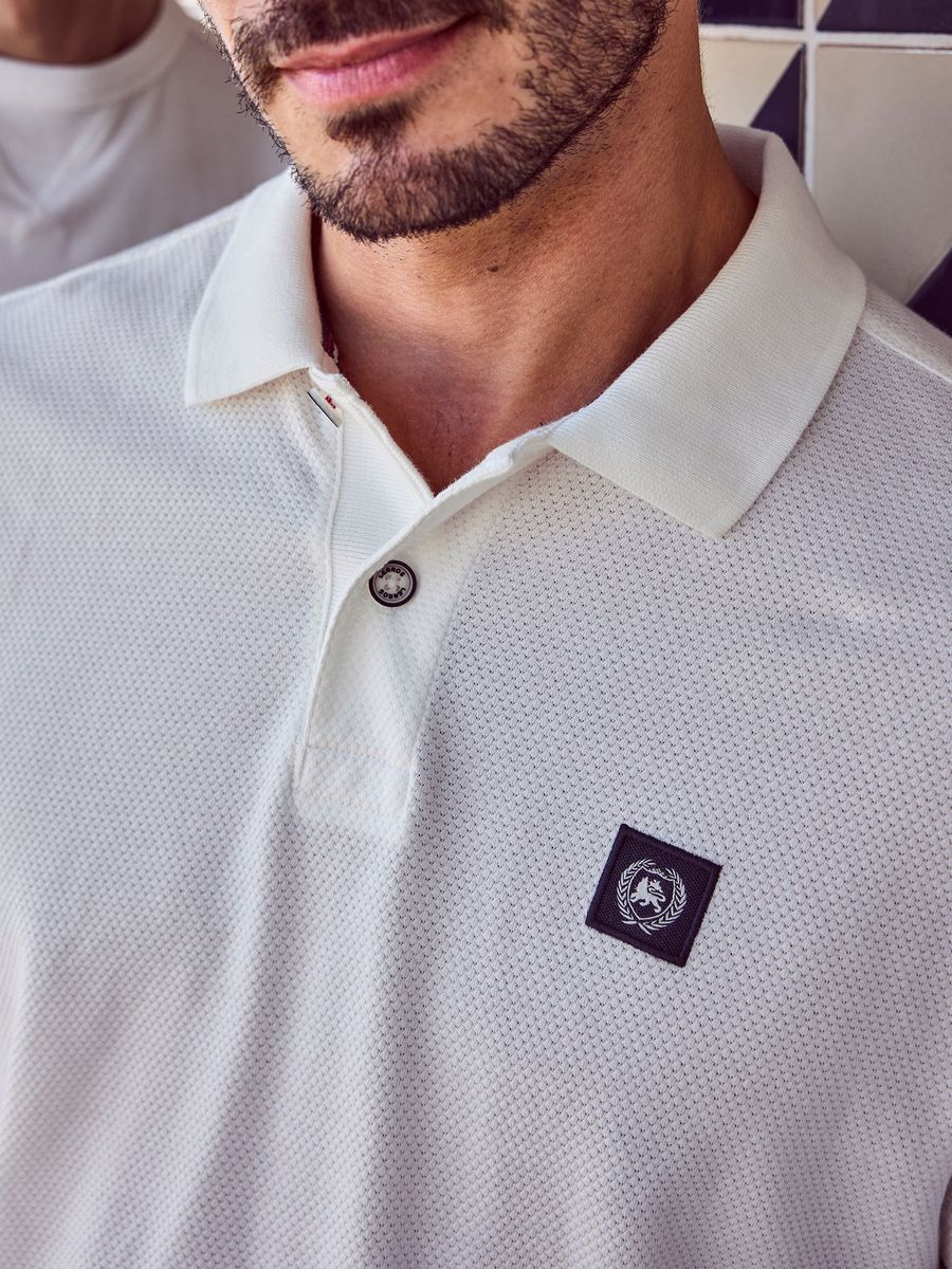 Piqué-Polohemd aus Baumwolle mit Waffelstruktur