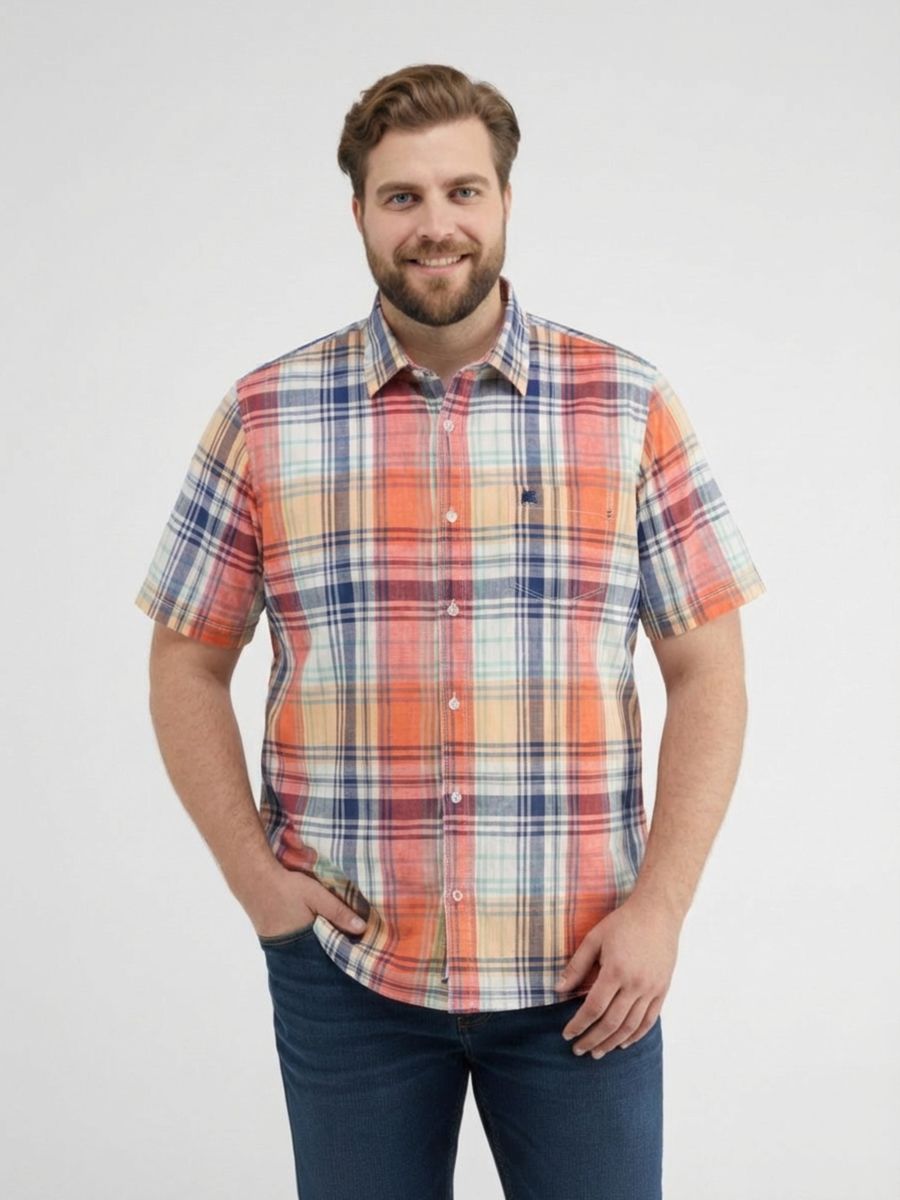 Kariertes Kurzarm Freizeit Hemd