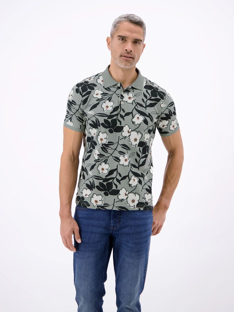 Polo-Shirt mit Blumenmuster aus Baumwolle