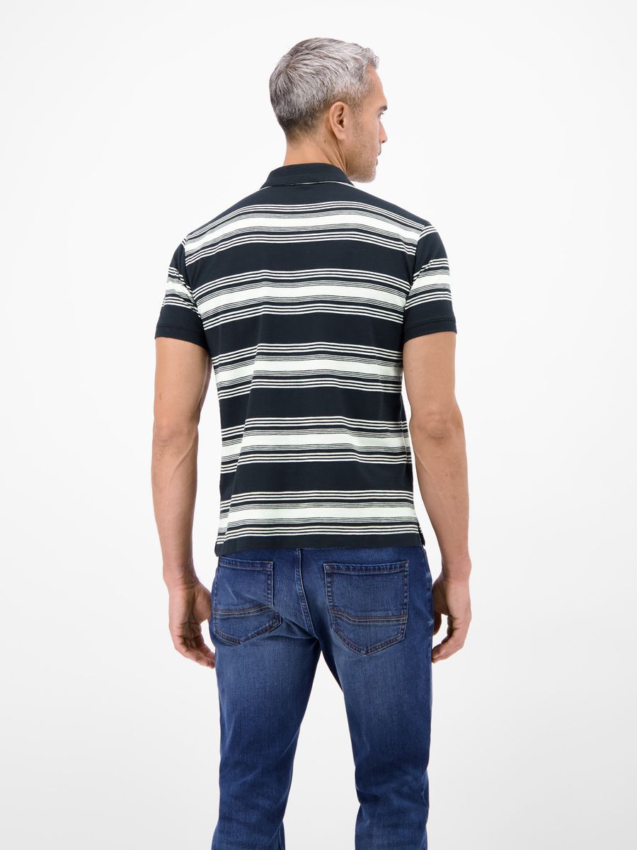 Gestreiftes Baumwoll-Piqué-Poloshirt