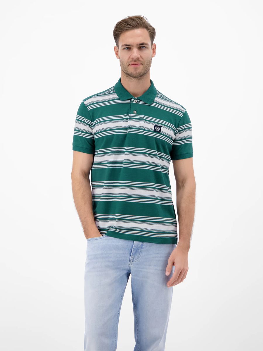 Gestreiftes Baumwoll-Piqué-Poloshirt