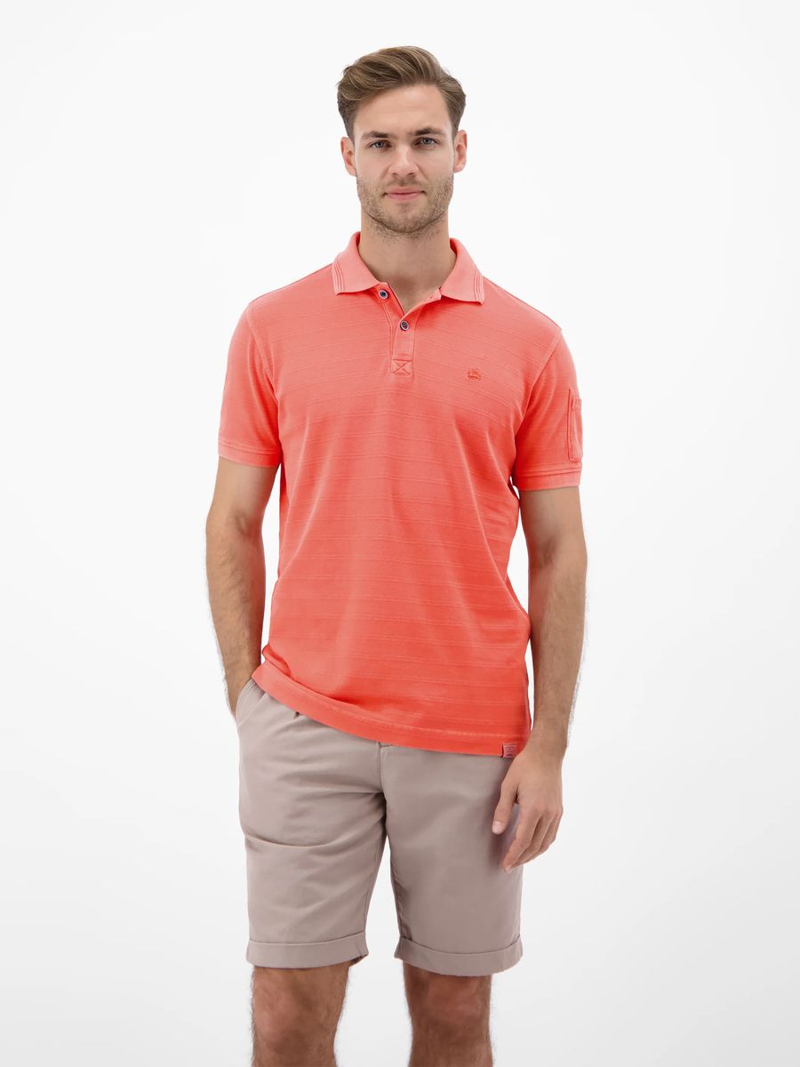 Gestreiftes Piqué-Poloshirt mit Tasche