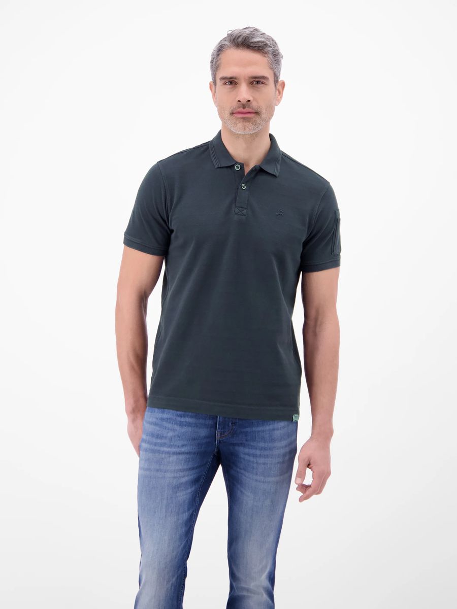 Gestreiftes Piqué-Poloshirt mit Tasche