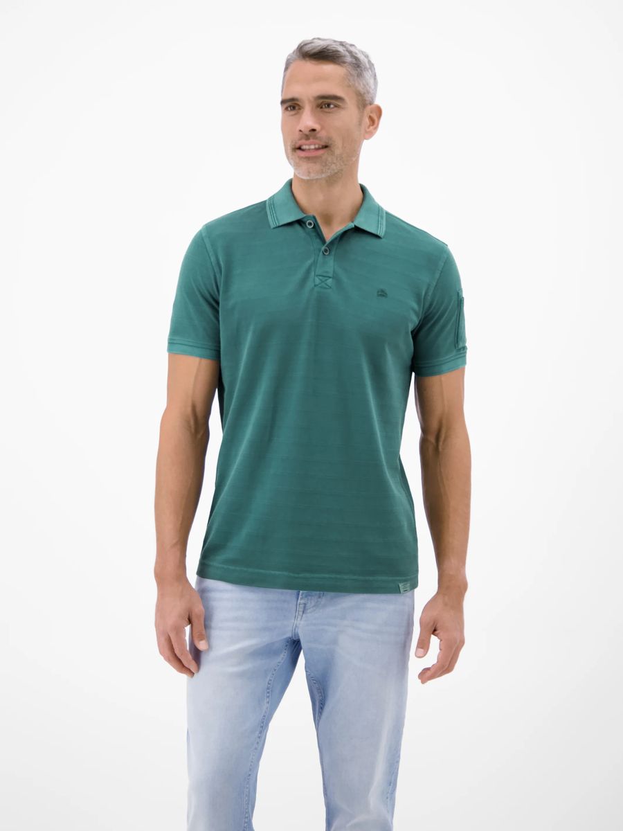 Gestreiftes Piqué-Poloshirt mit Tasche
