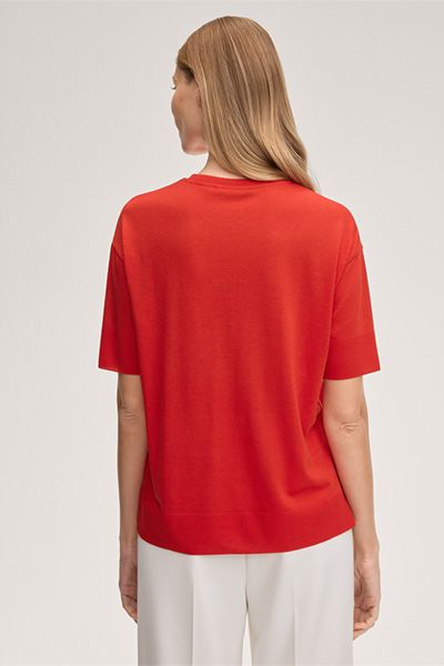 windsor. Rotes T-Shirt aus Lyocell-Baumwollmischung mit kurzen Ärmeln