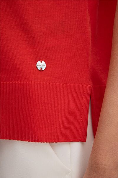 windsor. Rotes T-Shirt aus Lyocell-Baumwollmischung mit kurzen Ärmeln