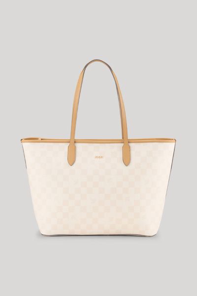 JOOP! Cortina Piazza Lara Ecru karierter Tote Shopper Tasche