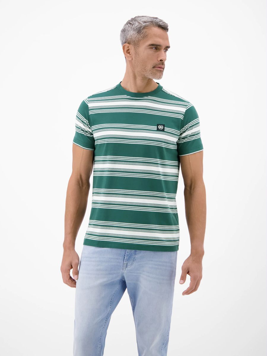 Gestreiftes Baumwolljersey-Basic-T-Shirt