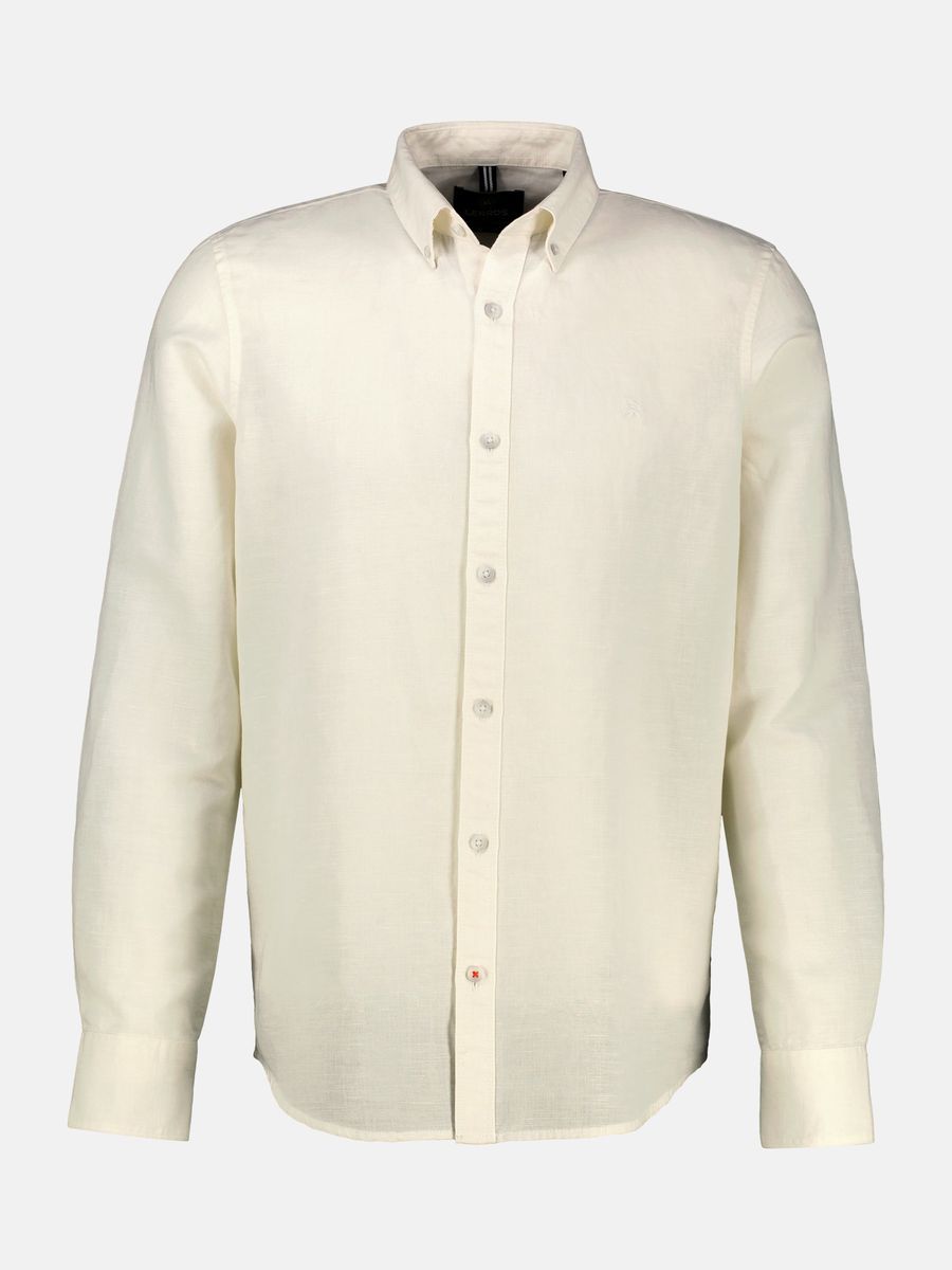 Klassisches Baumwoll-Leinen-Hemd mit Knopfleiste