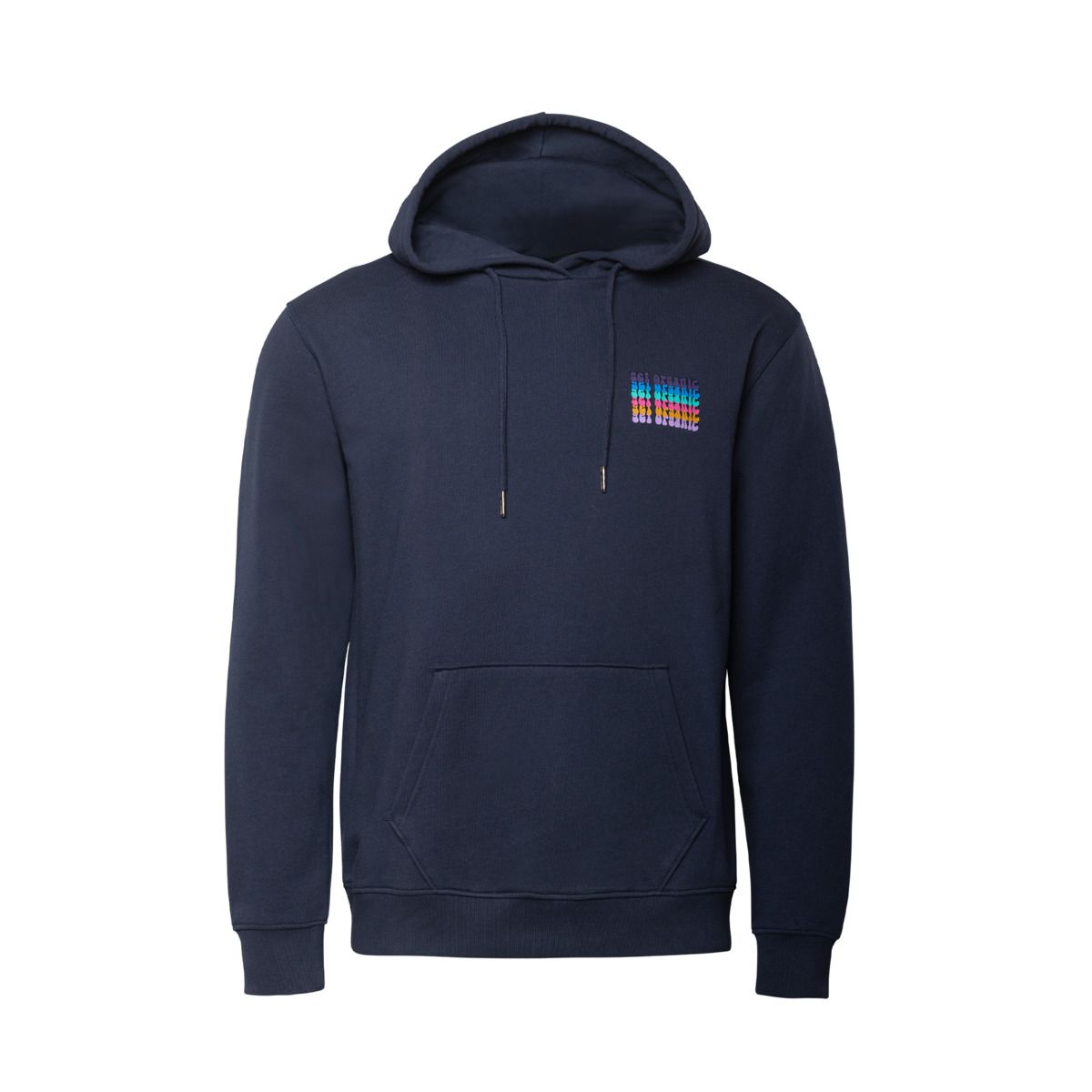 Bio-Baumwoll-Hoodie mit Regenbogen-Grafik