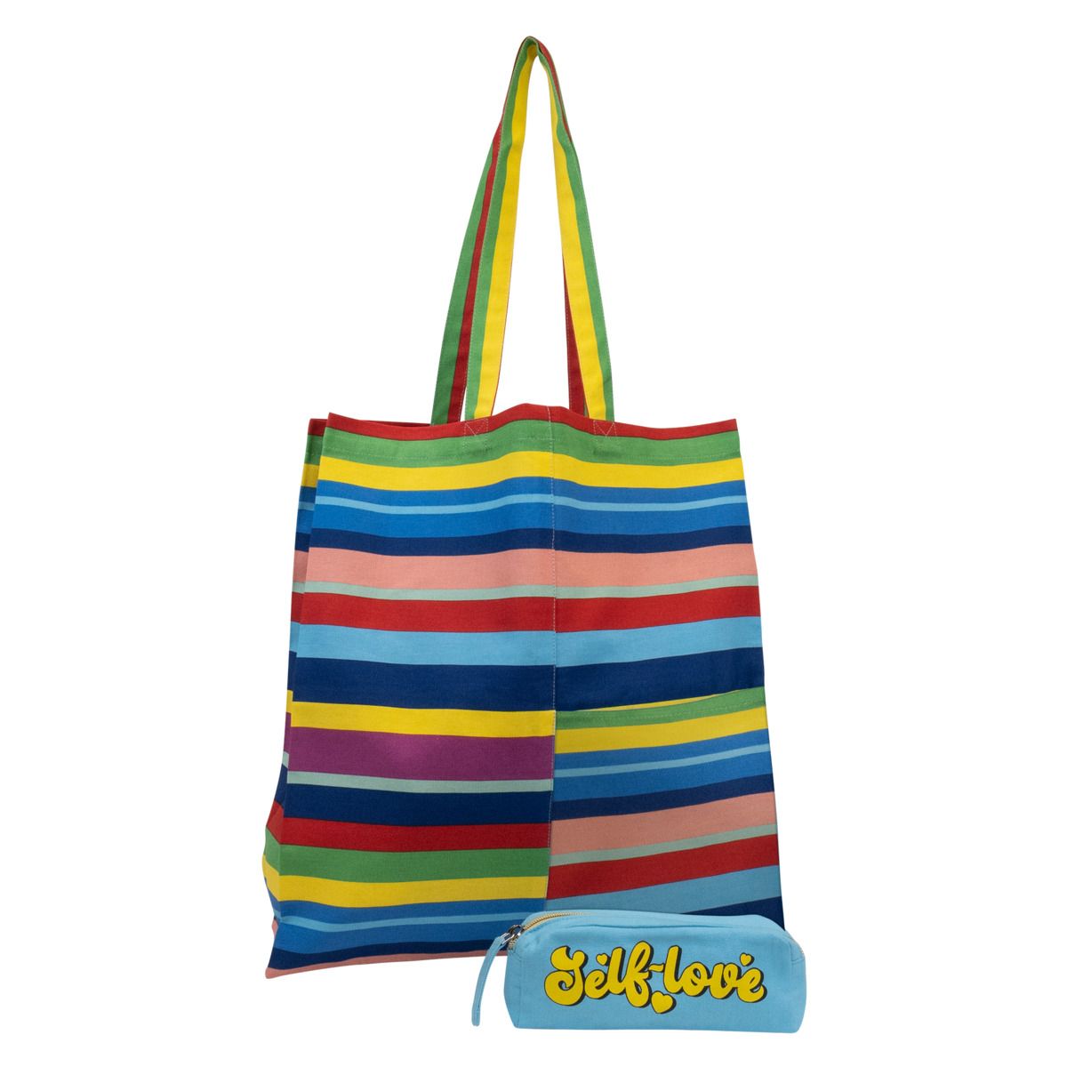 Gestreifter Shopper aus Bio-Baumwolle