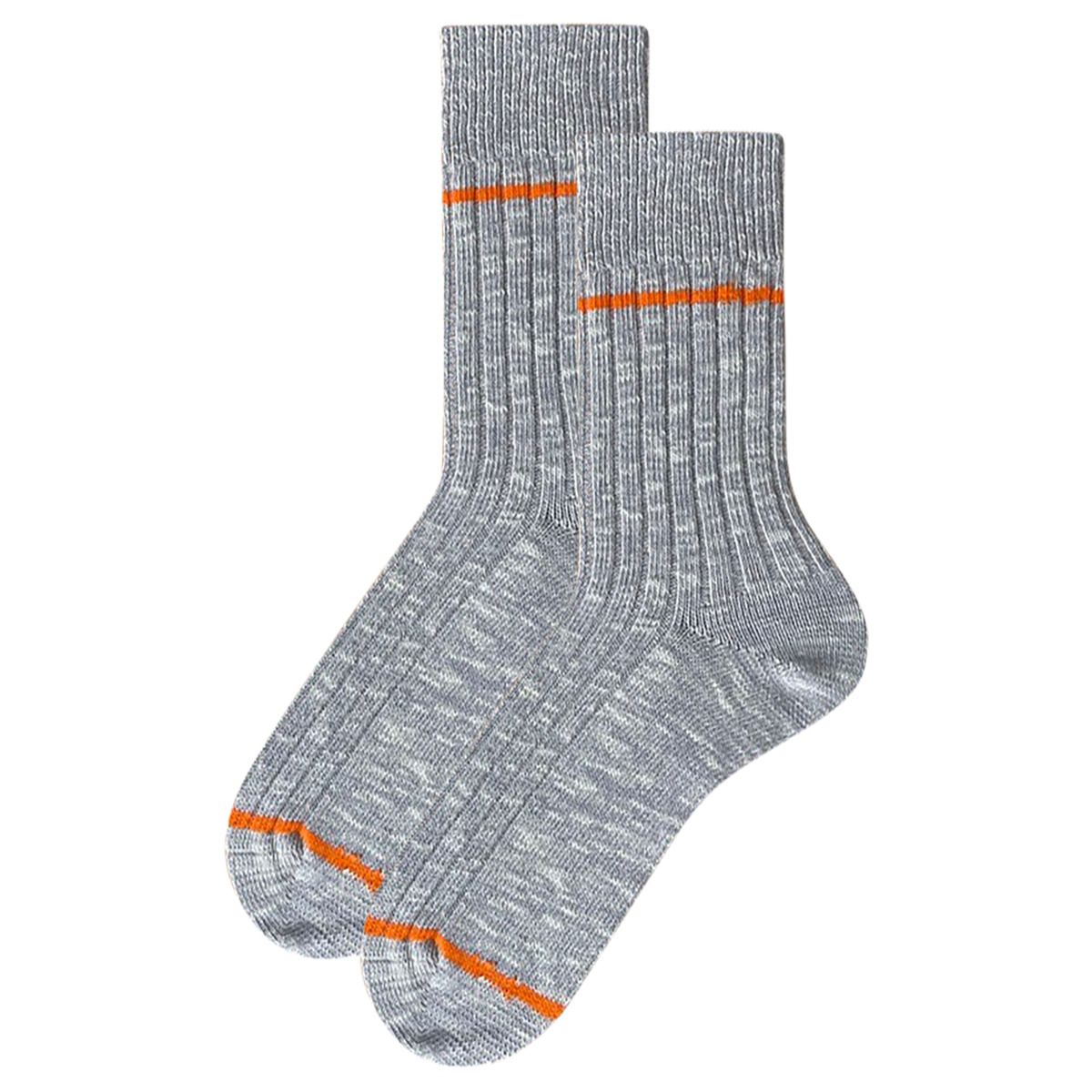 Melierte Rippenstrick Socken aus Baumwollmischung