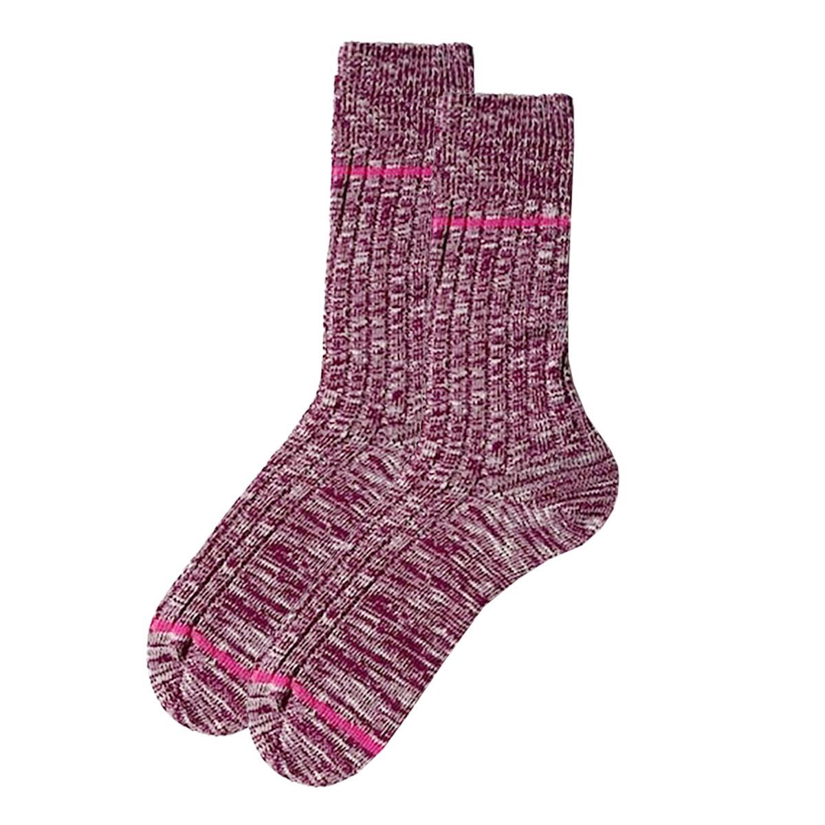 Gerippte melierte Socken aus Bio-Baumwollmischung